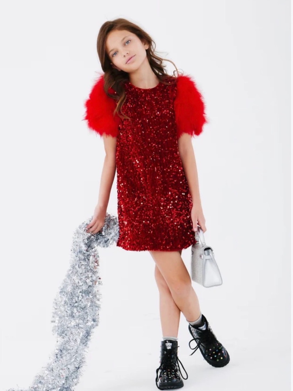 Lola & The Boys RUBY FEATHER DRESS size 10